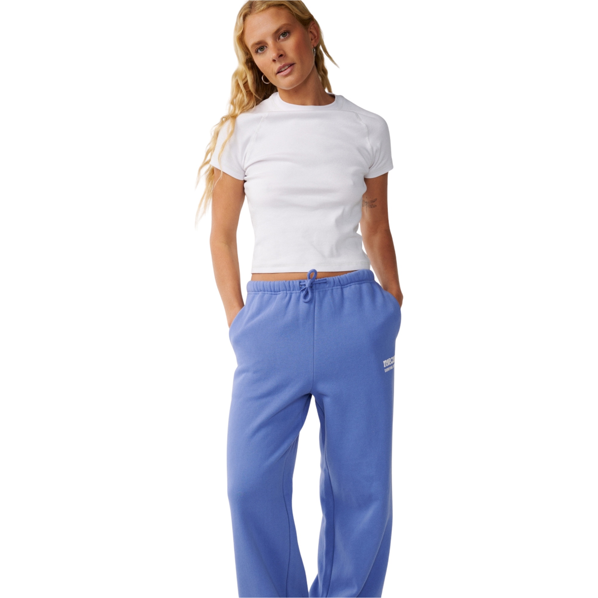2026 Rip Curl Dame Surf Puff Wide Ben Trackpant 06OWPA - Mid Blue